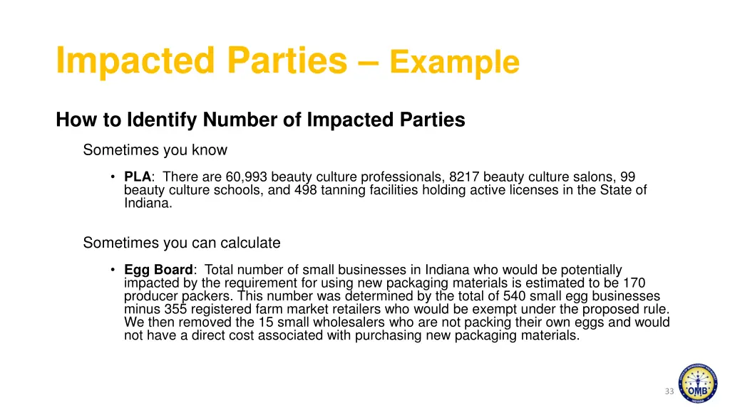 impacted parties example