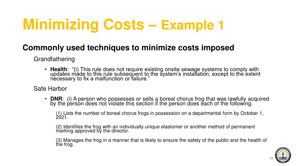minimizing costs example 1