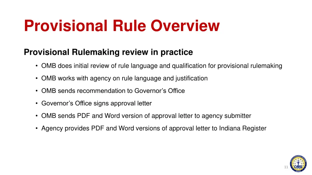 provisional rule overview 1