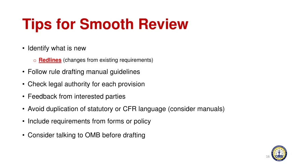 tips for smooth review