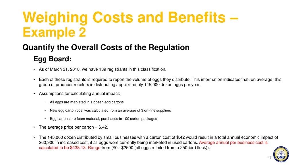 weighing costs and benefits example 2 quantify 1