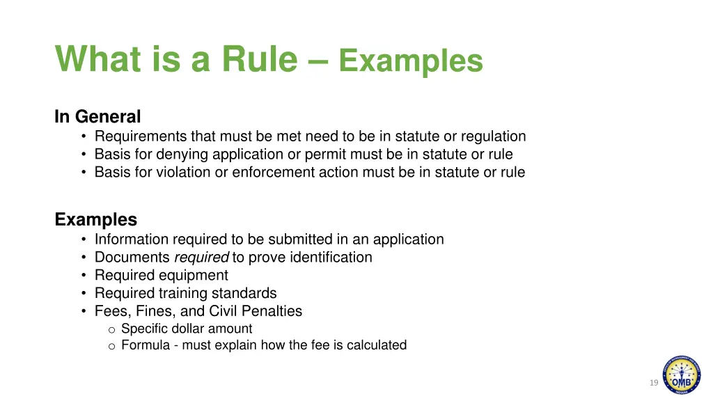 what is a rule examples