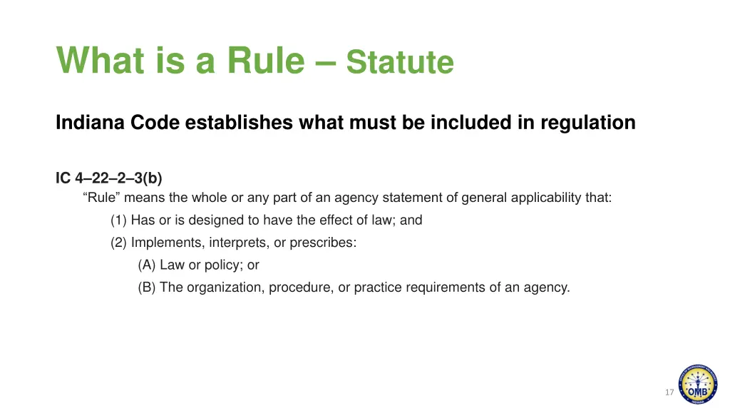 what is a rule statute