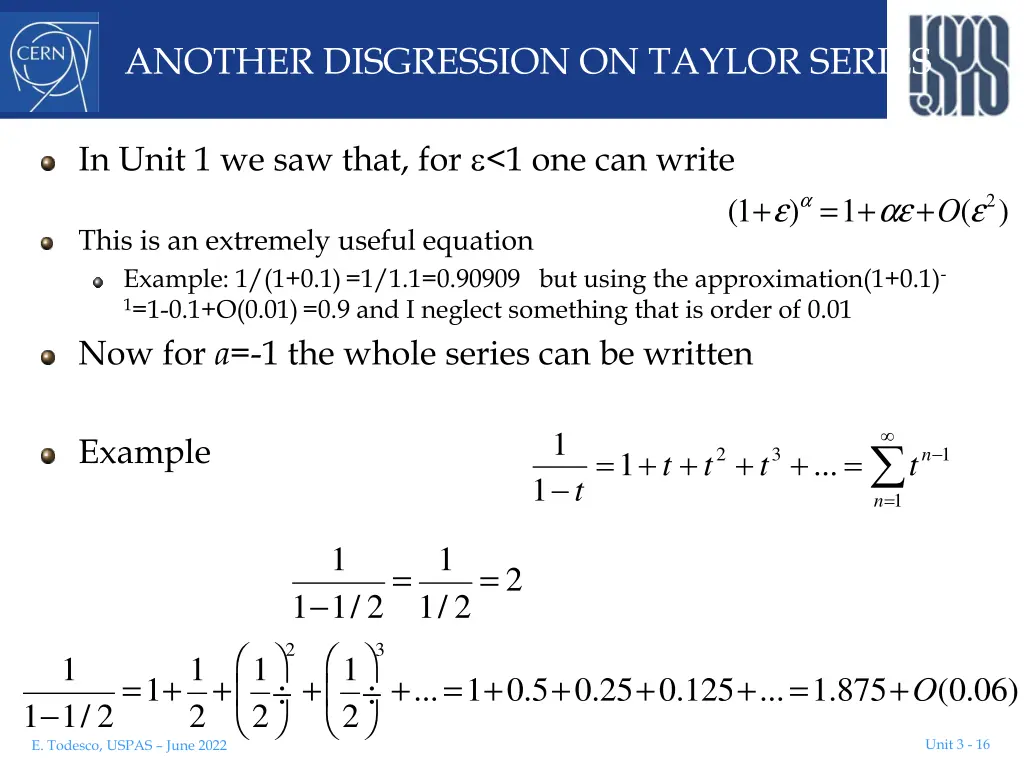 another disgression on taylor series