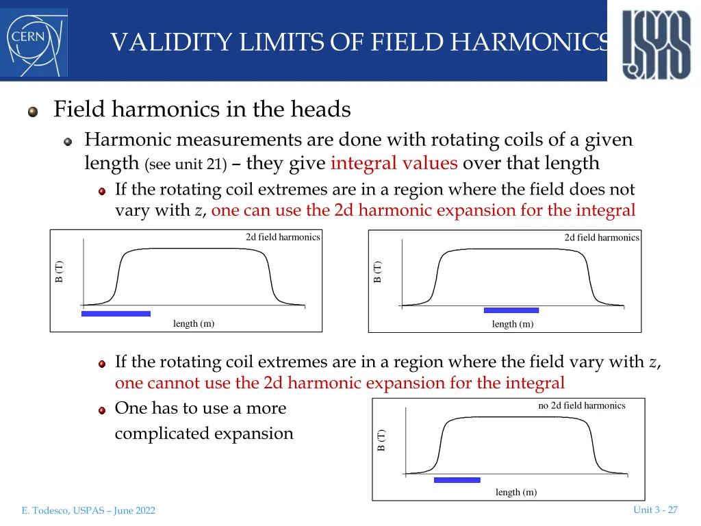validity limits of field harmonics 4