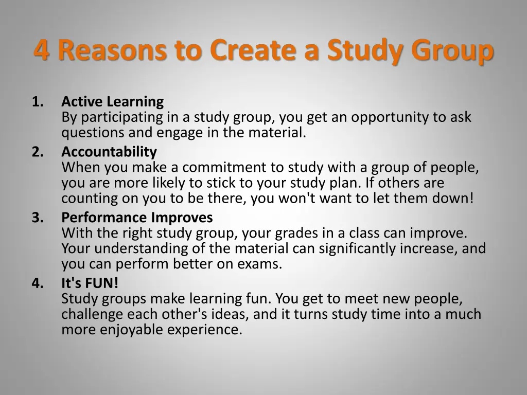 4 reasons to create a study group