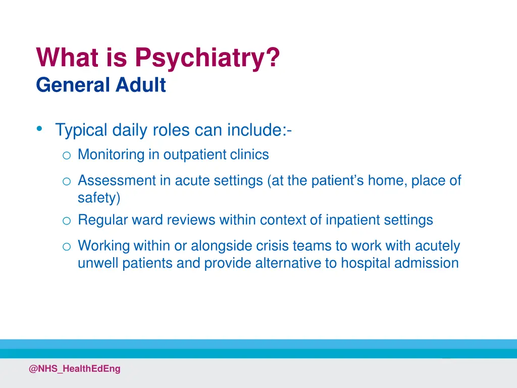 what is psychiatry general adult