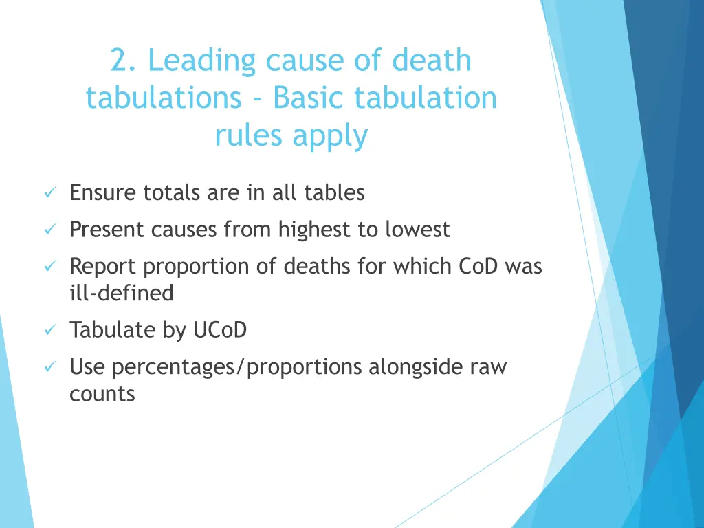 2 leading cause of death tabulations basic