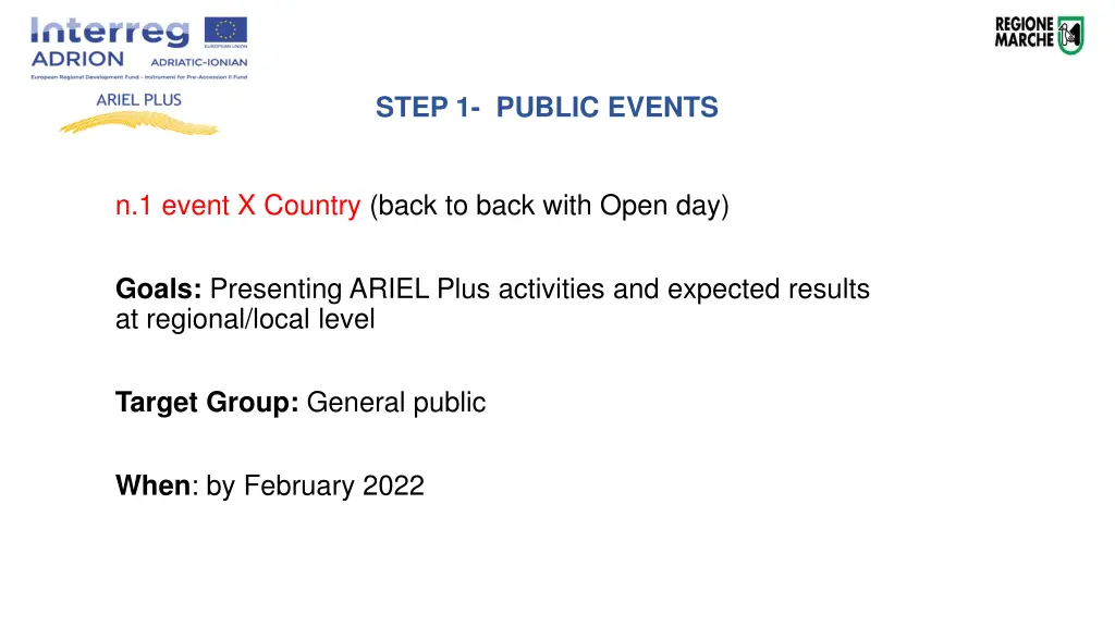 step 1 public events