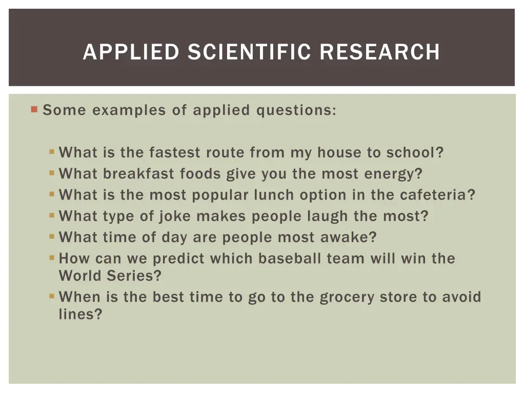 applied scientific research