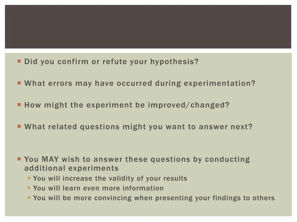 did you confirm or refute your hypothesis