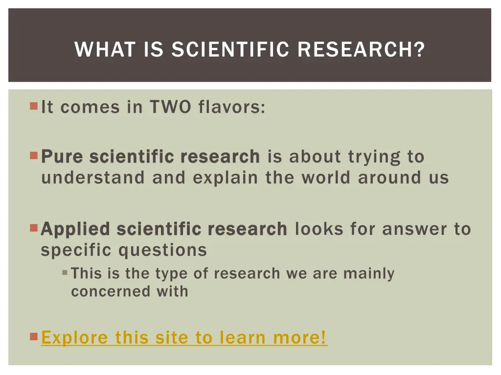 what is scientific research