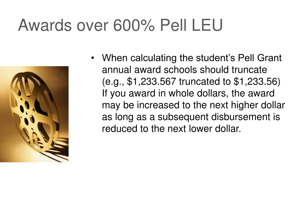 awards over 600 pell leu 1
