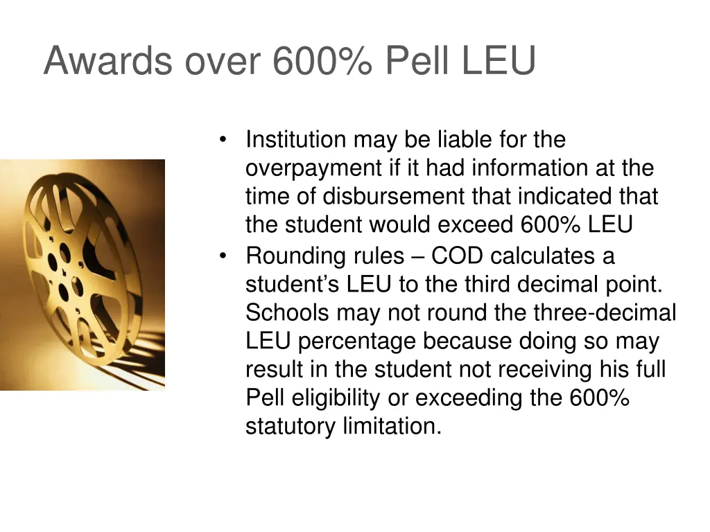 awards over 600 pell leu
