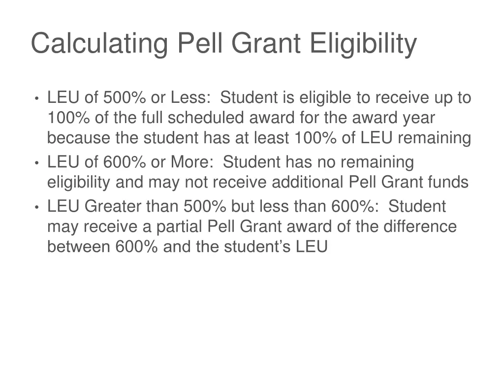 calculating pell grant eligibility