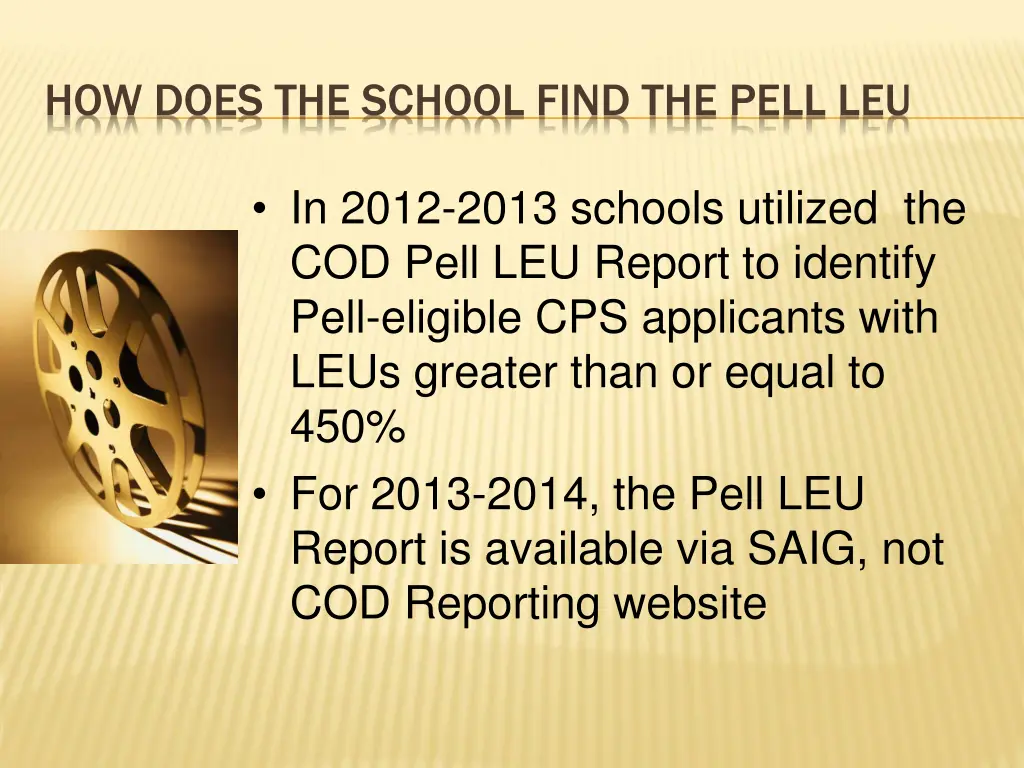 how does the school find the pell leu