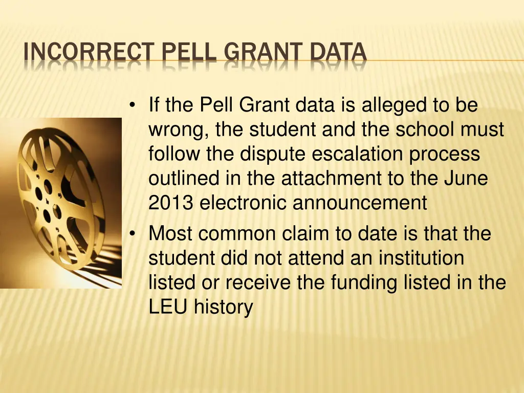 incorrect pell grant data
