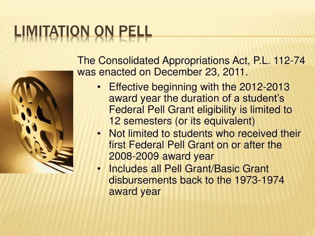 limitation on pell