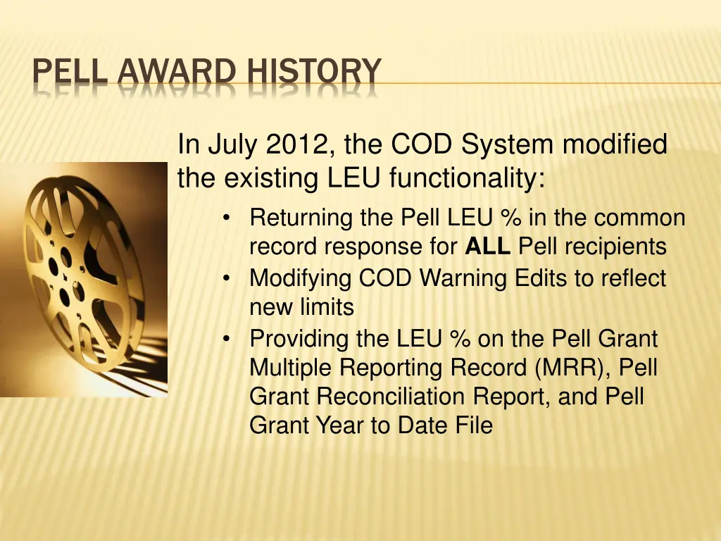 pell award history
