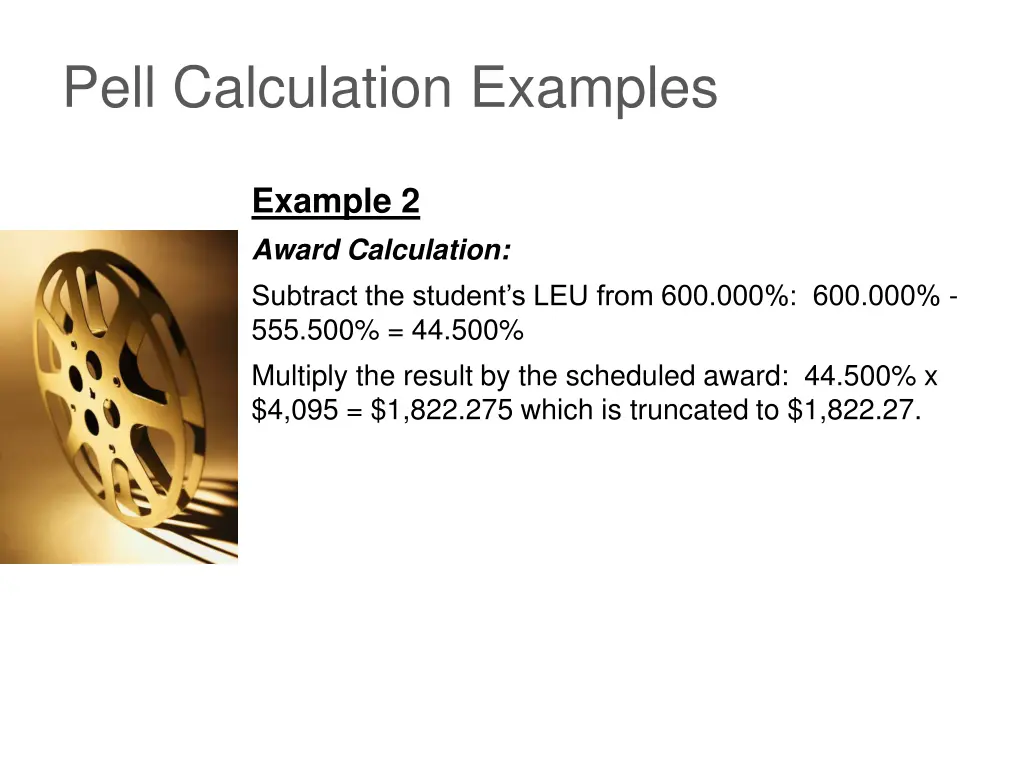 pell calculation examples 4