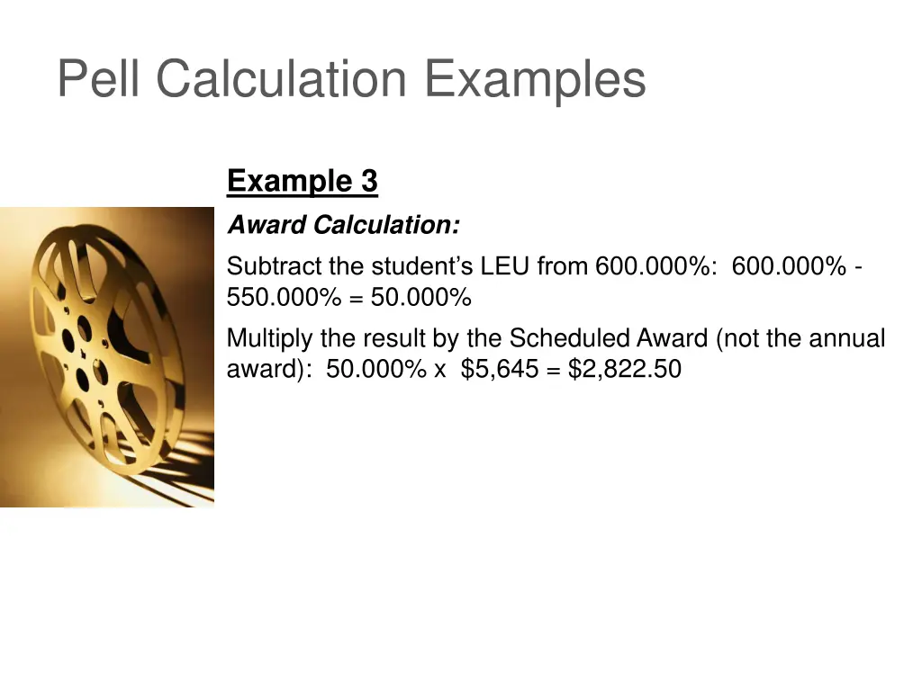 pell calculation examples 7