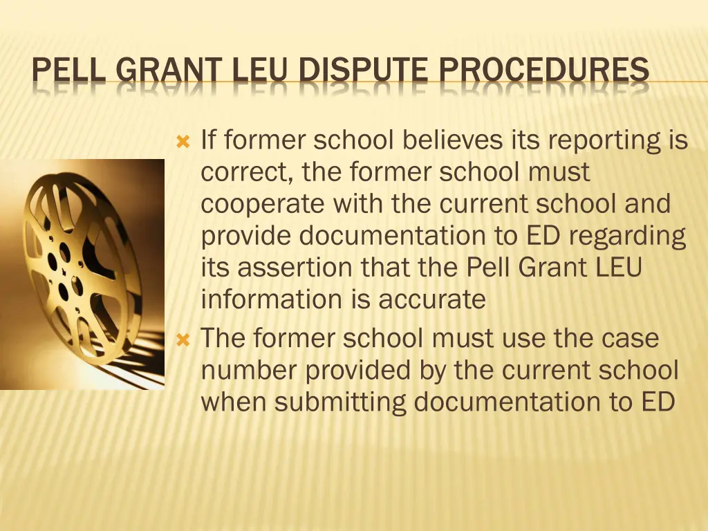 pell grant leu dispute procedures