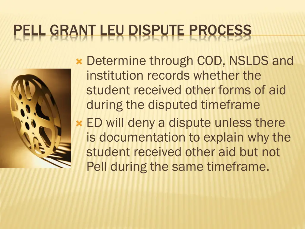 pell grant leu dispute process 10