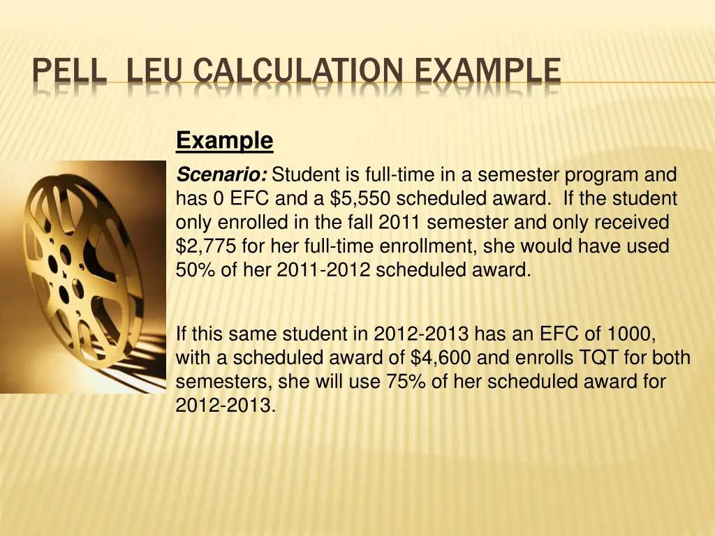 pell leu calculation example