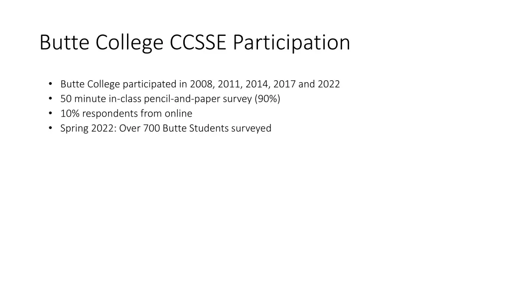 butte college ccsse participation