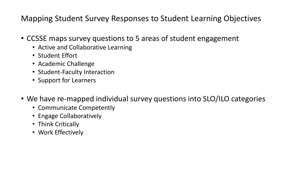 mapping student survey responses to student