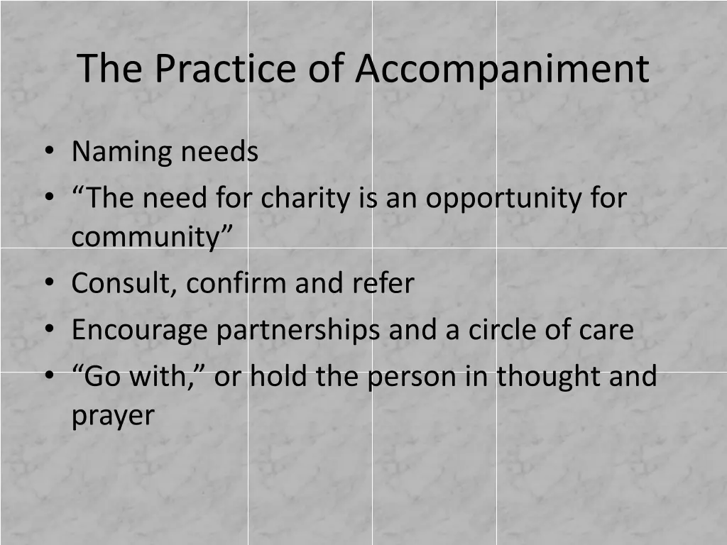 the practice of accompaniment