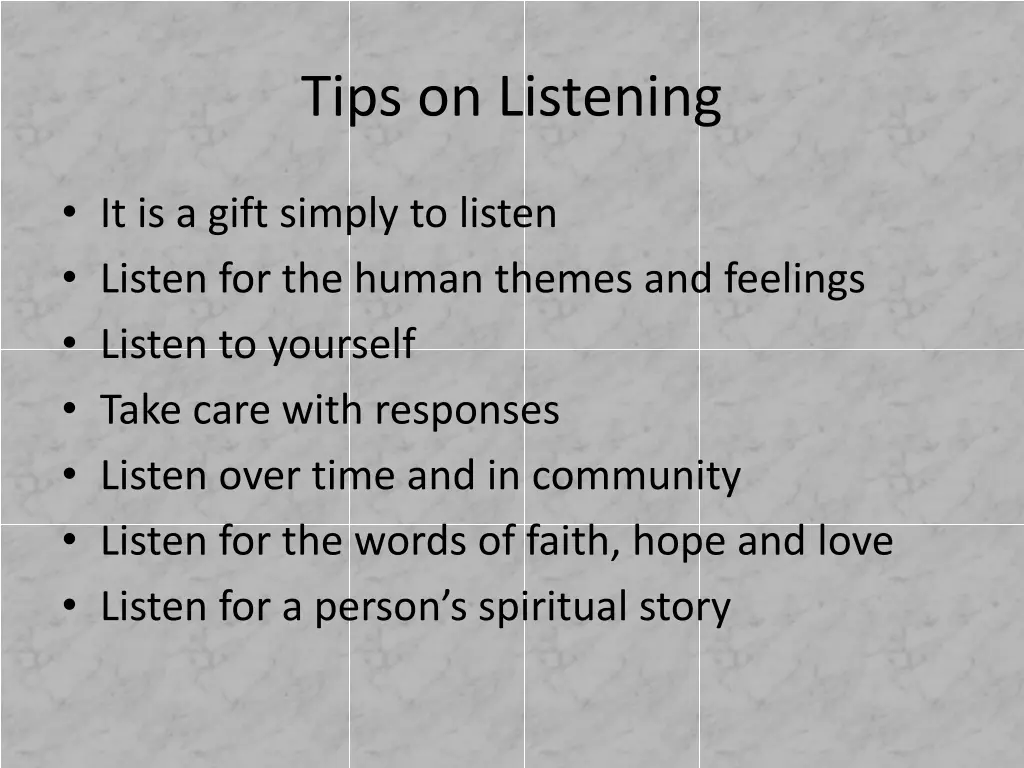 tips on listening