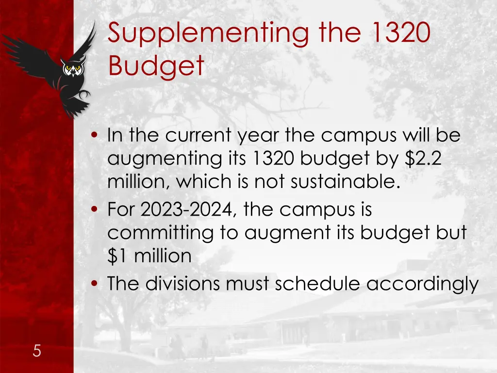 supplementing the 1320 budget
