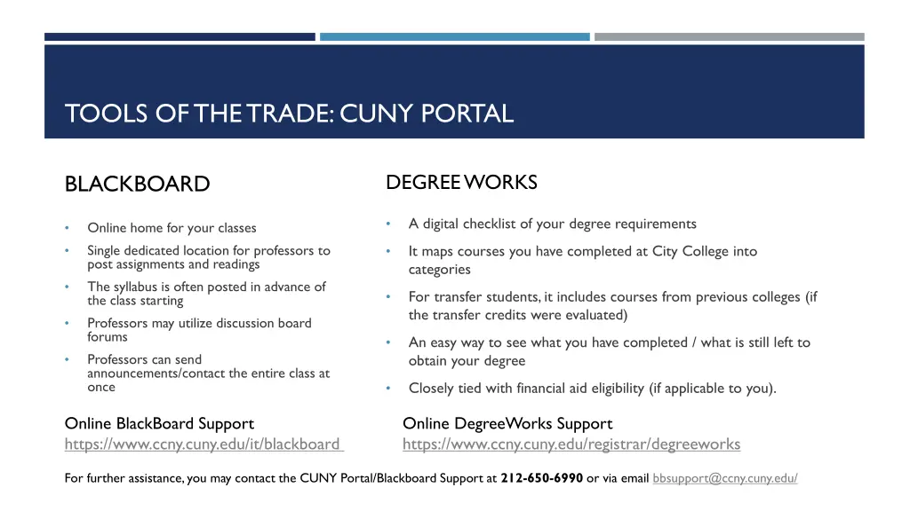 tools of the trade cuny portal
