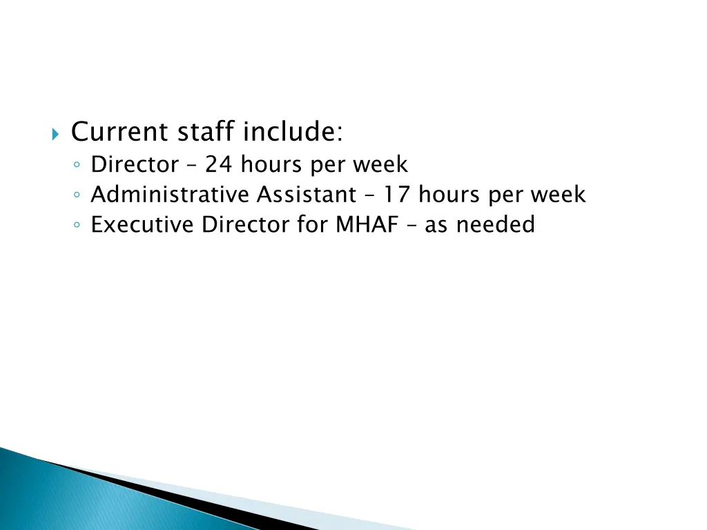current staff include director 24 hours per week