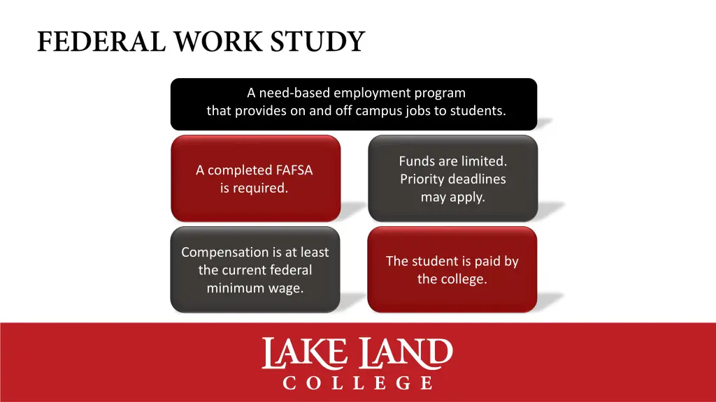a need based employment program that provides