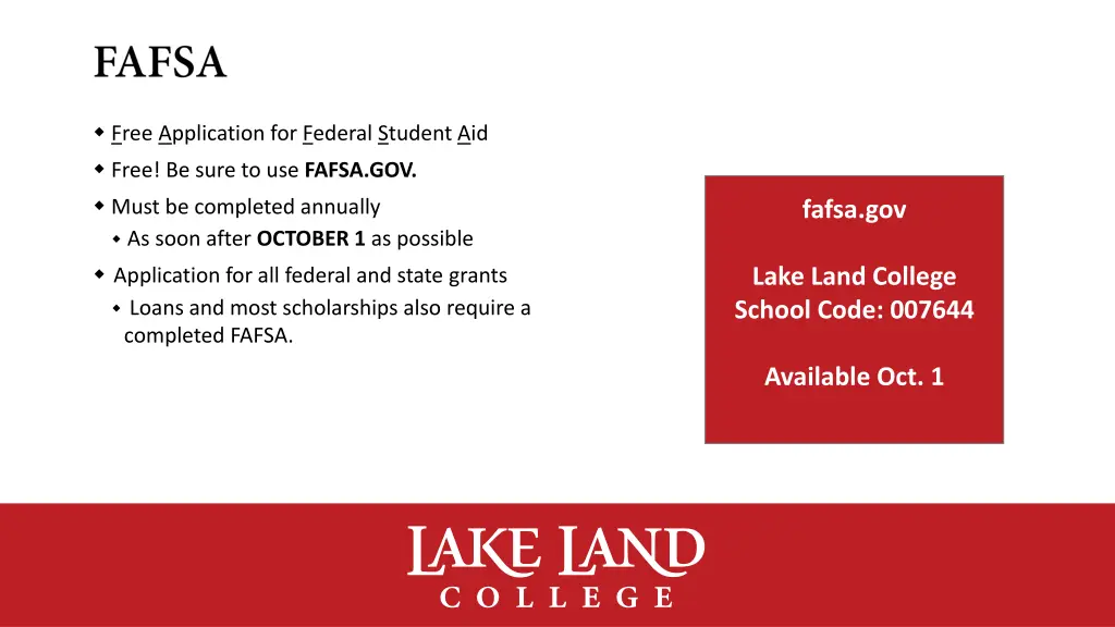 free application for federal student aid free