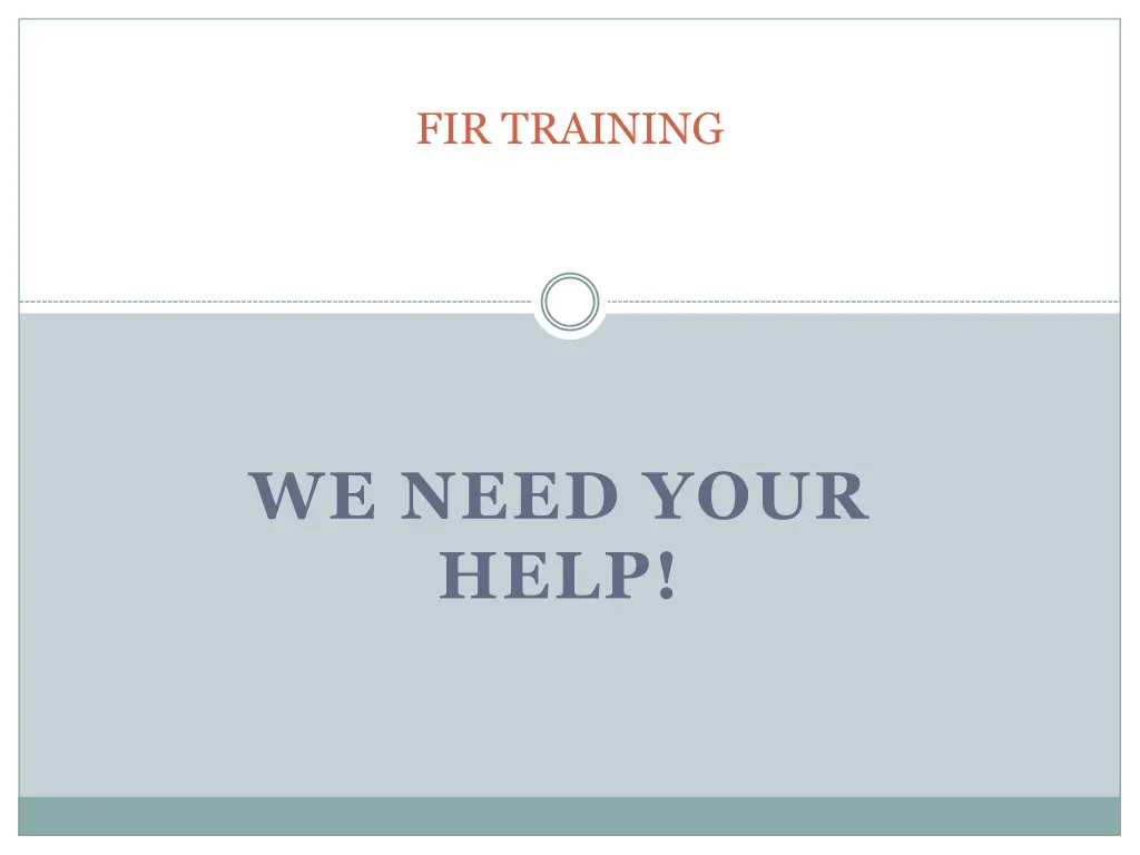 fir training 1