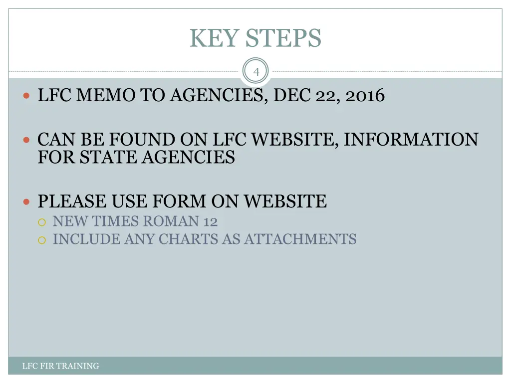 key steps