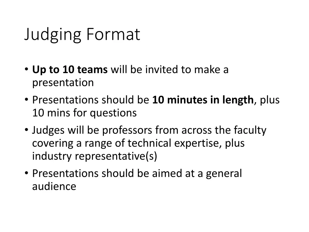 judging format