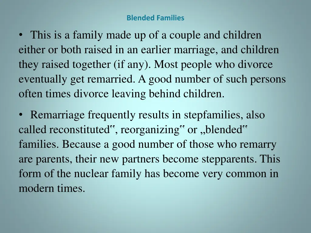 blended families