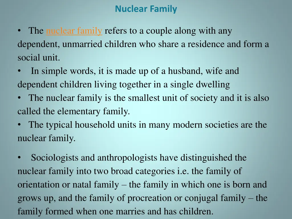 nuclear family