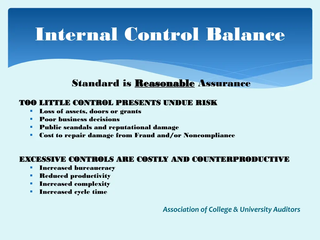 internal control balance
