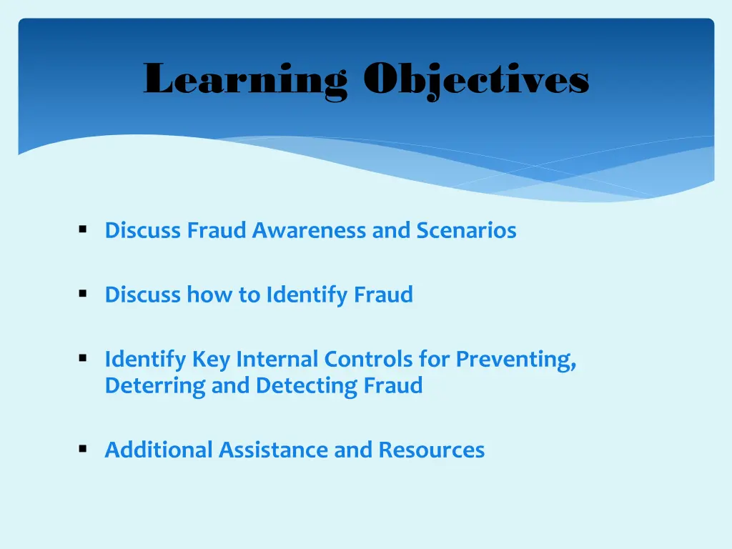 learning objectives