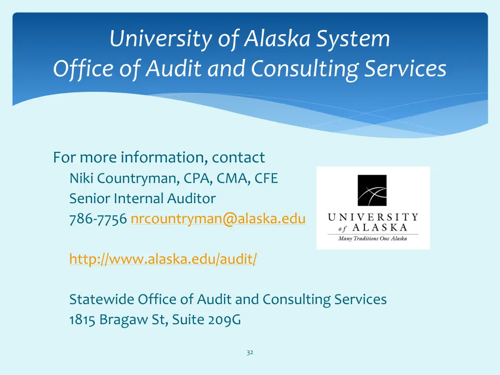 university of alaska system office of audit