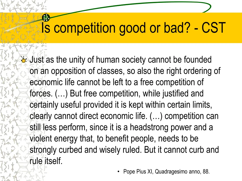 is competition good or bad cst