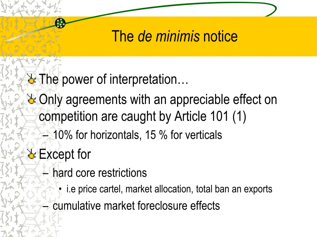 the de minimis notice