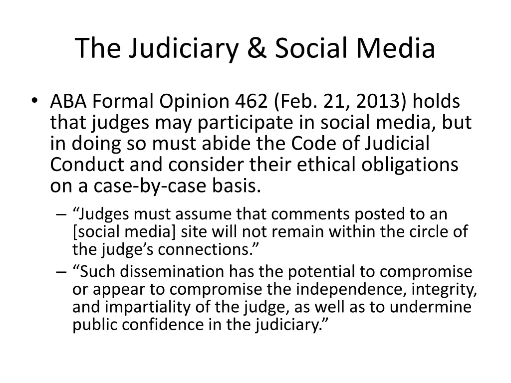 the judiciary social media