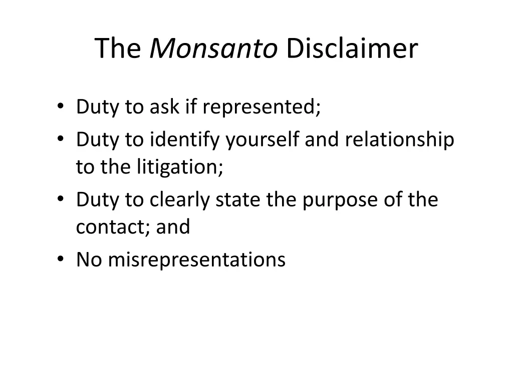 the monsanto disclaimer