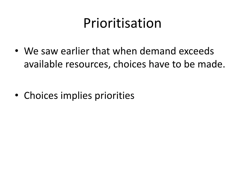 prioritisation